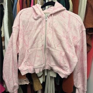 DAIRY BOY Cropped Hoodie Jacket BUBBLEGUM CAMO